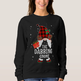 Dabbing Gnome Buffalo Plaid Matching Family Christ Sweatshirt