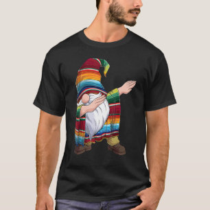 Dabbing Gnome Cinco De Mayo Poncho Mexican Serape T-Shirt