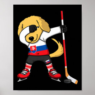 Dabbing Golden Retriever Slovakia Ice Hockey Fans  Poster
