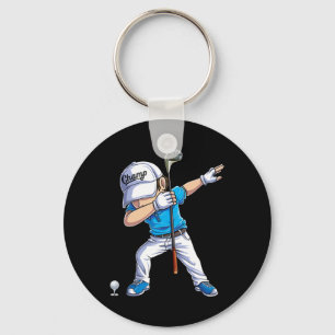 Dabbing Golf Player Golfer Golfing Funny Kids Boys Keychain