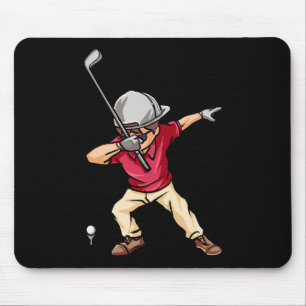 Dabbing Golf Player Golfer Golfing Funny Kids Boys Mouse Pad