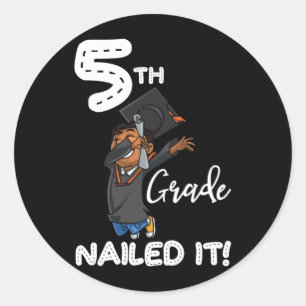 Dabbing Graduation Boy 5th Grade Class Of 2022 Classic Round Sticker