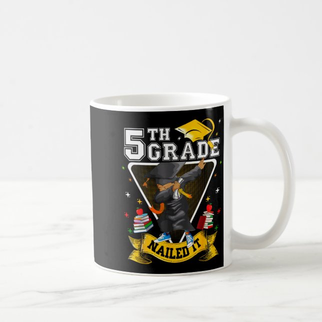 Dabbing graduation boy 5th grade nailed class of coffee mug (Right)