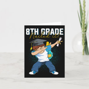 Dabbing Graduation Cl Of 2025 Boy 8th Grade Nailed Card