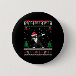 Dabbing Greater Swiss Mountain Dog Santa Hat Chris 2 Inch Round Button