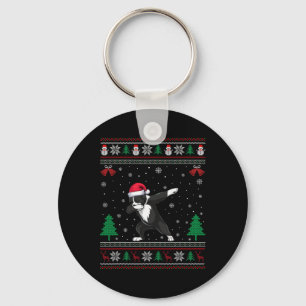 Dabbing Greater Swiss Mountain Dog Santa Hat Chris Keychain