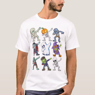 Dabbing Halloween Boys Skeleton Zombie Mummy  T-Shirt