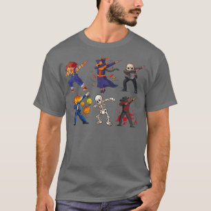 Dabbing Halloween Boys Skeleton Zombie Scary Pumpk T-Shirt