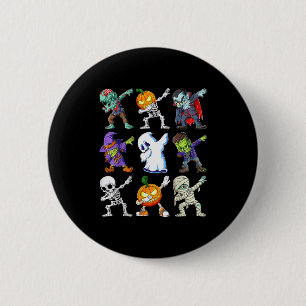 Dabbing Halloween Boys Skeleton Zombie Y Pumpkin M 2 Inch Round Button