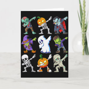 Dabbing Halloween Boys Skeleton Zombie Y Pumpkin M Card