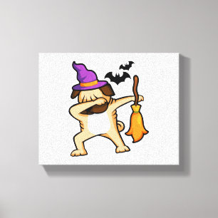 Dabbing Halloween Pug Dog Canvas Print