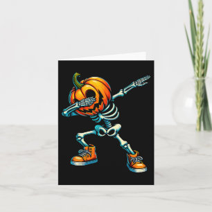 Dabbing Halloween Skeleton Boys Trick Treat Funny Card