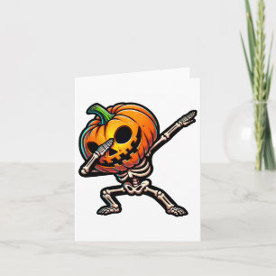 Dabbing Halloween Skeleton Boys Trick Treat Funny  Card