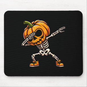 Dabbing Halloween Skeleton Boys Trick Treat Funny Mouse Pad
