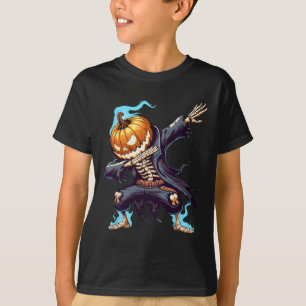 Dabbing Halloween Skeleton Monster Dab Spooky Boys T-Shirt
