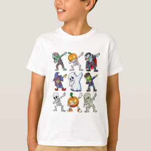 Dabbing Halloween Skeleton Zombie & Mummy T-Shirt