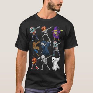 Dabbing Halloween Witch Skeleton Zombie Boo Mummy T-Shirt
