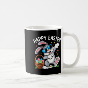 Dabbing happy easter bunny sunglasses kids boys coffee mug