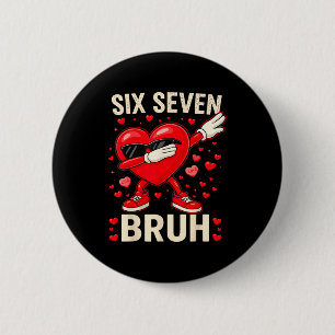 Dabbing Heart 67 Bruh Funny Mens Kids Boys Valenti 2 Inch Round Button