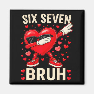Dabbing Heart 67 Bruh Funny Mens Kids Boys Valenti Magnet