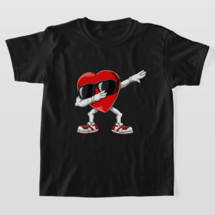 Dabbing Heart Funny Gifts Mens Kids Boys Valentine T-Shirt