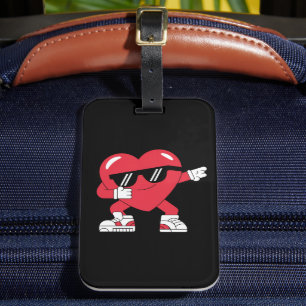 Dabbing Heart Funny Gifts Valentines Day Luggage Tag