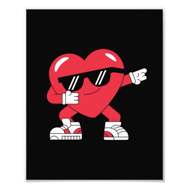 Dabbing Heart Funny Gifts Valentines Day Photo Print (Front)