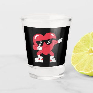 Dabbing Heart Funny Gifts Valentines Day Shot Glass