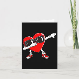 Dabbing Heart Funny Mens Kids Boys Valentines Day  Card