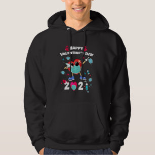 Dabbing Heart In Mask Dab Love Happy Valentineu201 Hoodie