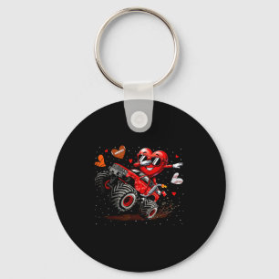 Dabbing Heart Monster Truck Baseball Football Men  Keychain