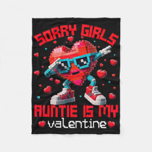 Dabbing Heart Sorry Girls Auntie Valentine Buildin Fleece Blanket