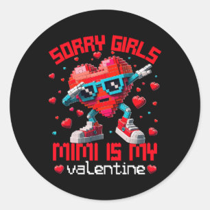 Dabbing Heart Sorry Girls Mimi Valentine Building Classic Round Sticker