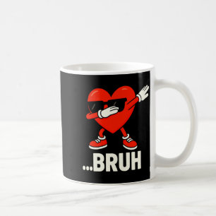 Dabbing Heart Sungles Bruh Meme Funny Valentine  Coffee Mug