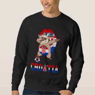 Dabbing Hedgehog Croatia Croatian Flag Hrvatska So Sweatshirt