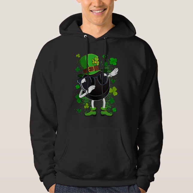 Dabbing Hockey Puck Leprechaun St Patrick's Day Me Hoodie (Front)