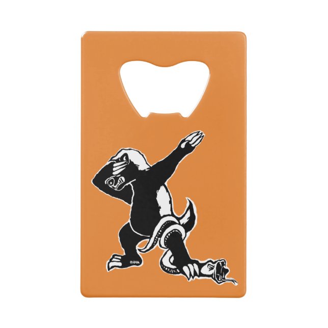 Dabbing Honey badger Wallet Bottle Opener (Front)
