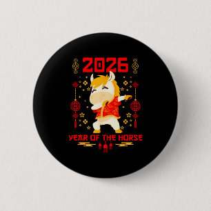 Dabbing Horse Chinese New Year Of The Horse2026  2 Inch Round Button