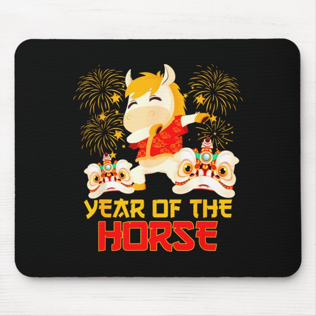 Dabbing Horse Chinese New Year Of The Horse2026  Mouse Pad (Front)