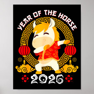 Dabbing Horse Chinese New Year Of The Horse2026  Poster