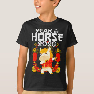 Dabbing Horse Chinese New Year Of The Horse2026  T-Shirt