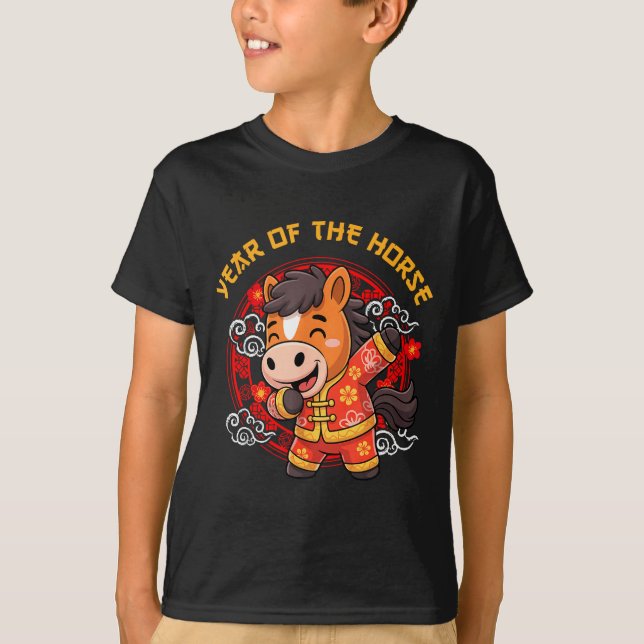 Dabbing Horse Chinese New Year Of The Horse2026  T-Shirt (Front)