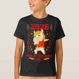 Dabbing Horse Chinese New Year Of The Horse2026  T-Shirt