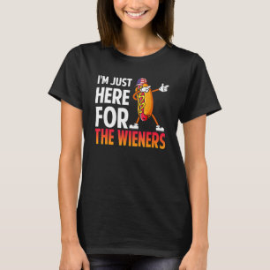 Dabbing Hot Dog I m Just Here For The Wieners 4th T-Shirt