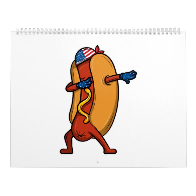 Dabbing Hot Dog Wiener 4th July Independence Day Calendar (Cover)