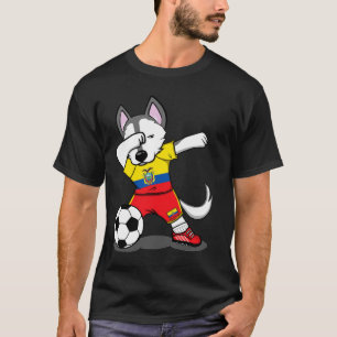 Dabbing Husky Dog Ecuador Football Ecuadorian Fla T-Shirt