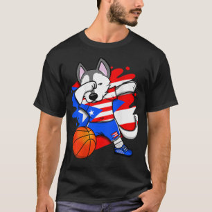 Dabbing Husky Puerto Rico Basketball Fans Jersey S T-Shirt