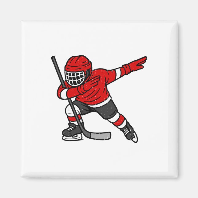 Dabbing Ice Hockey Player Sports Athlete Dab Dance Magnet (Front)
