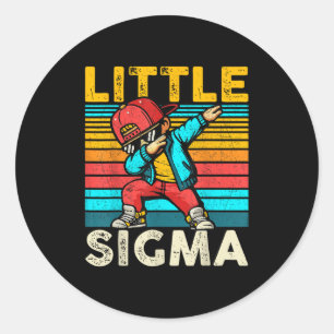 Dabbing Kids Boys Little Sigma Funny Teen Gen Alph Classic Round Sticker
