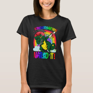 Dabbing Kindergarten Dinosaur Trex Graduation Nail T-Shirt